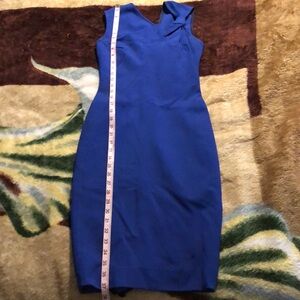 Victoria Beckham blue fitted dress with zipper back size 2